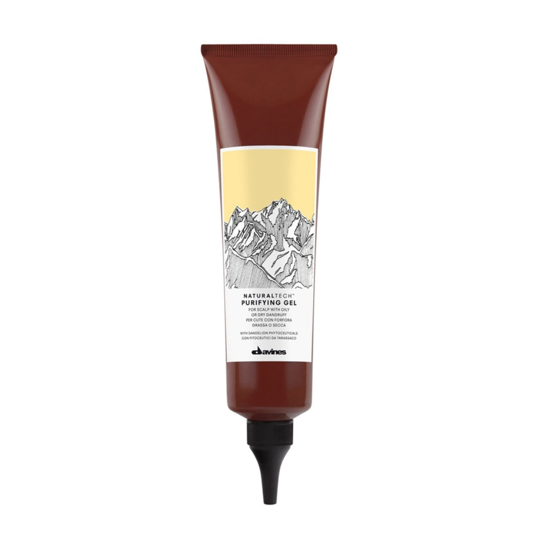 Davines Natural Tech Purifying Gel. Tretmanski gel protiv peruti namijenjen je pročišćavanju vlasišta koja su sklona suhim ili masnim ljuskicama.