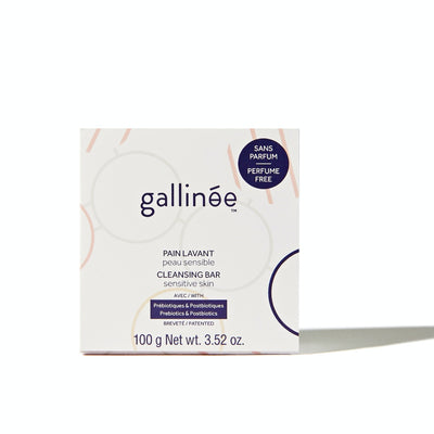 Gallinee Cleansing Bar Parfume Free. Pločica za čišćenje lica i tijela bez mirisa koja sadrži kompleks prebiotika i postbiotika. 